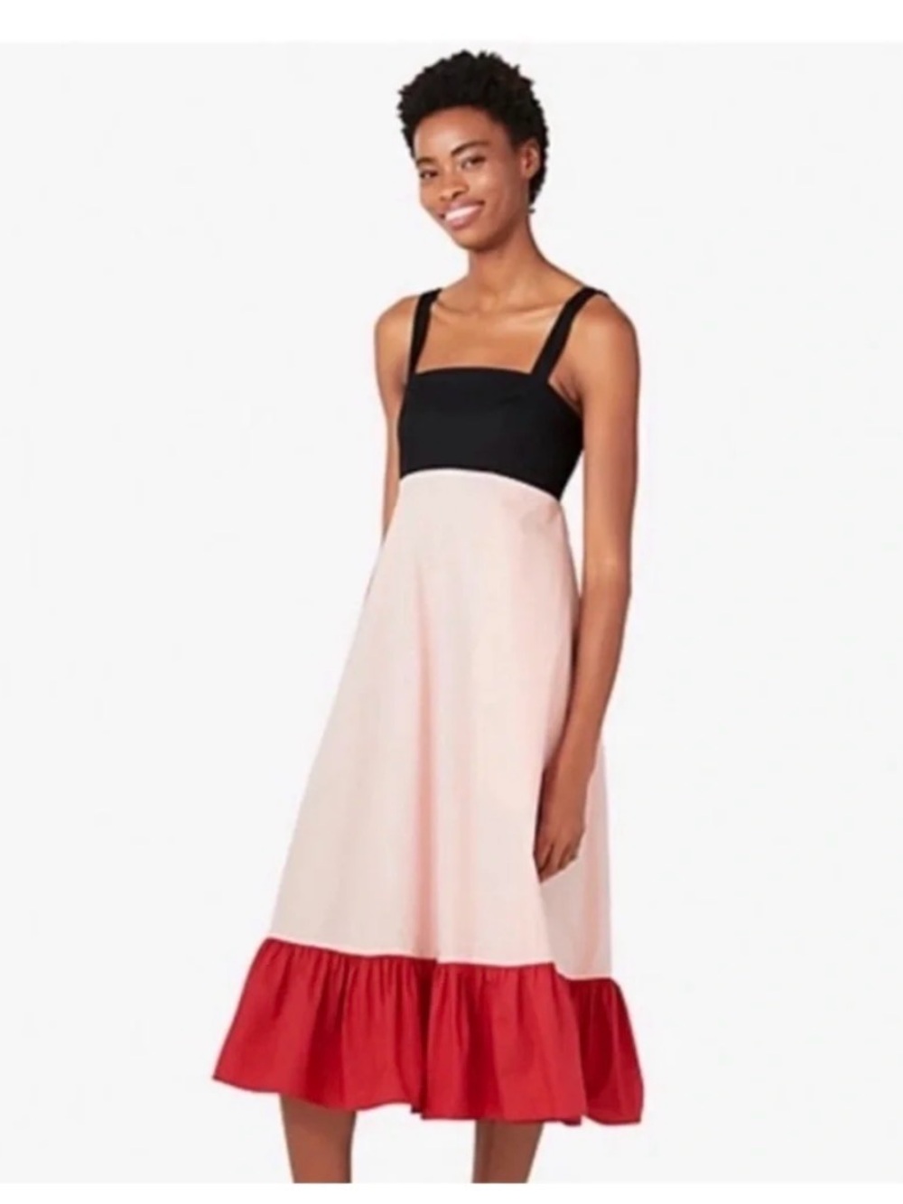 Kate Spade Pink Colorblock Al Fresco Midi Dress- Size M
